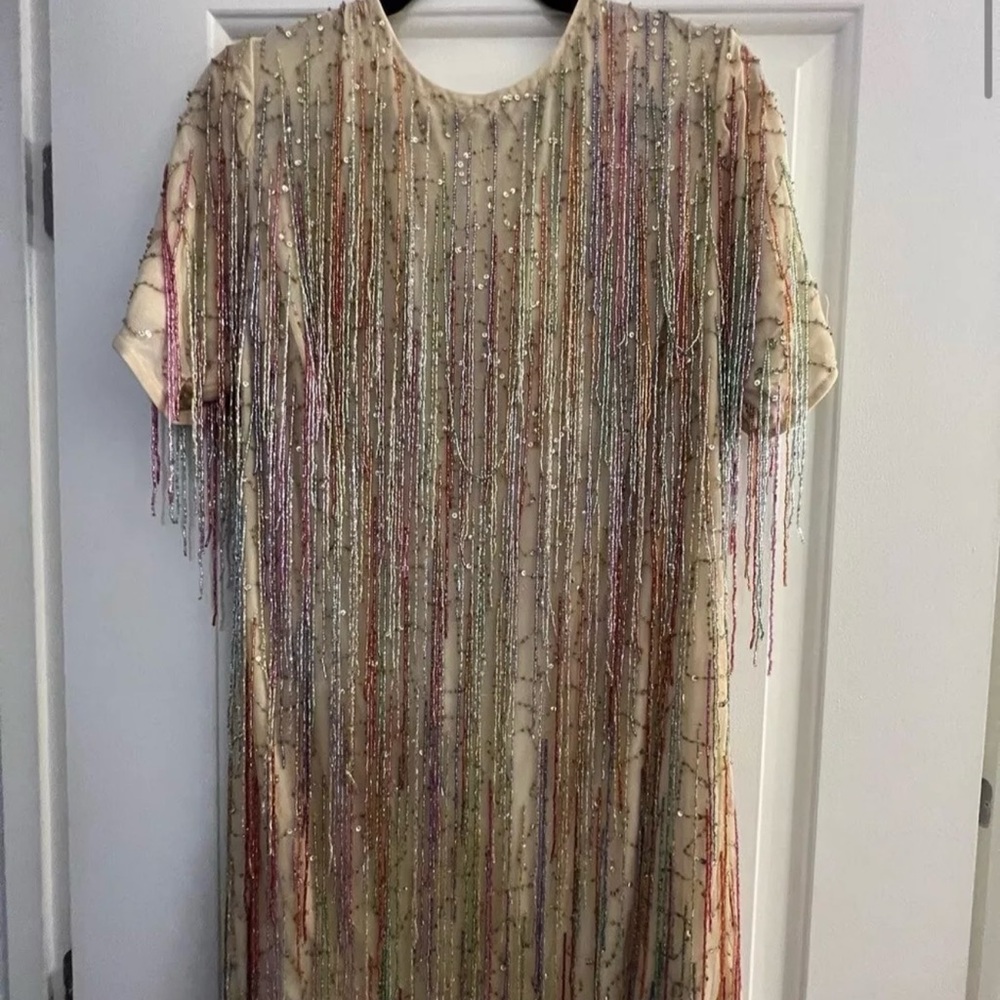 Nastygal Beaded Fringe Dress Size 12